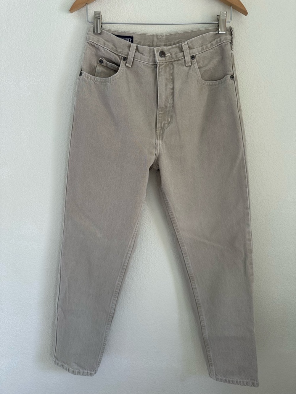 Vintage Lands’ End Greige Straight Leg Jeans Size 8 | 90s Off Duty Model